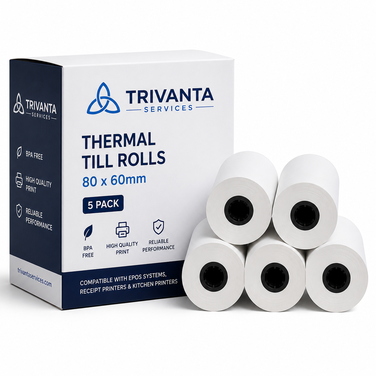 Smart Trivanta Thermal Till Rolls 80x60 – 5 Pack